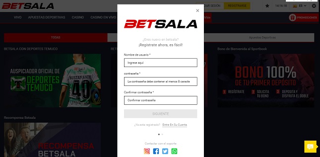 Cómo registrarse en Betsala Cómo registrarse en Betsala